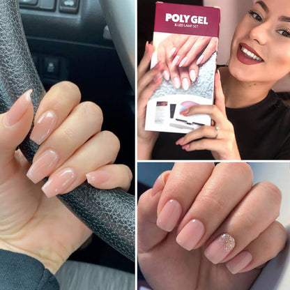 Gel de unghii Poly – Set cu lumina LED