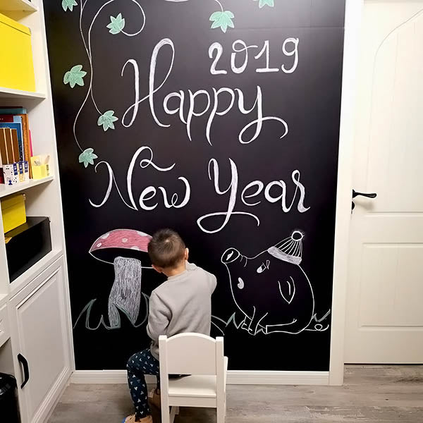 Tablă neagră autocolant de perete - > 45 x 200 cm