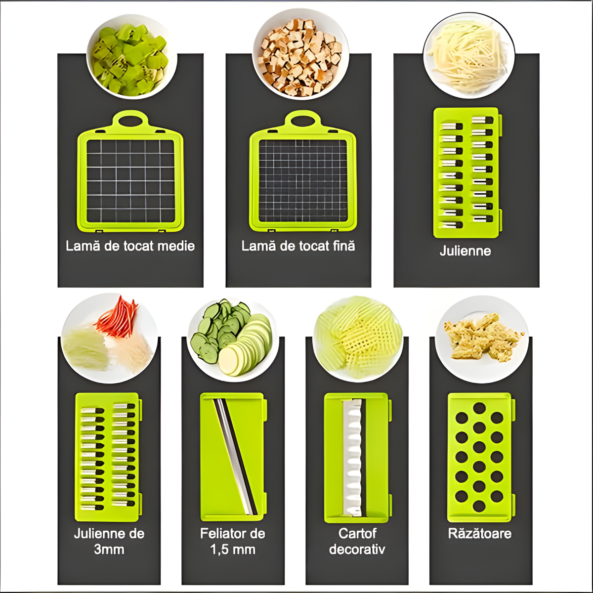 Răzătoare multifuncțională : legume perfecte, fără efort.