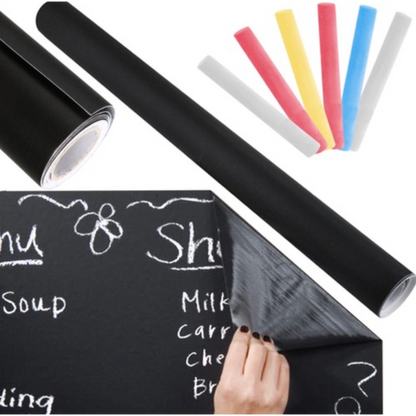 Tablă neagră autocolant de perete - > 45 x 200 cm